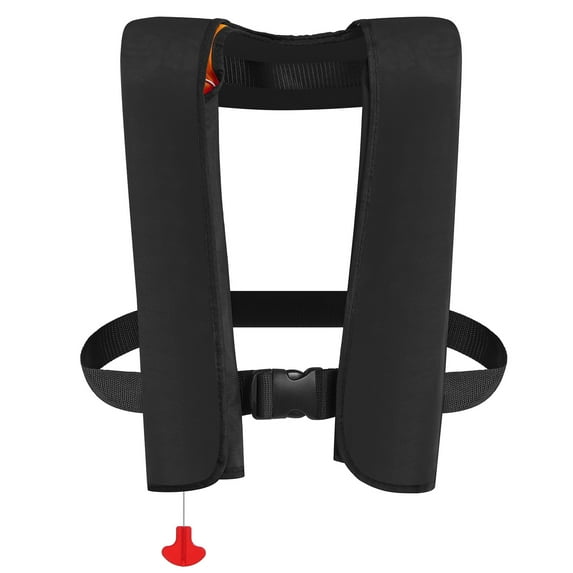 Gotgelif Automatic Inflatable PFD Survival Buoyancy Life Vest for Boating/Fishing/Sailing/Kayaking, Black (Max Waist Size: 50'')