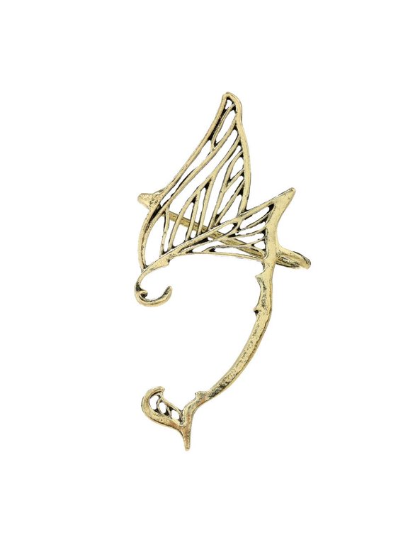 Goth Antique Gold Color Elf Ear Clip Korean Style Alloy Single Side Earrings Ear Hook Jewelry Accessories Ear Cuff Women