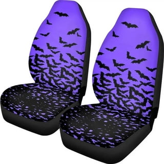 Purr Evil Pastel Goth Car Seats Covers, Grunge Gothic Car Seats Protector,  Halloween Vamp Car Accessories, Bat Swarm Witchy Halloween 