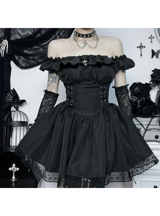 Lavish Black Sheer Lace Corset Dress 