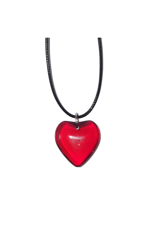 Goth Black Rope Big Loves Heart Pendant Choker Necklace for Women Niche Elegant Adjustable Chain Simple Design Jewelry