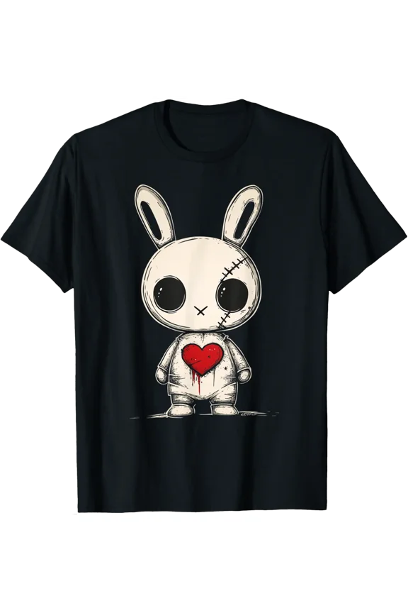 Goth Bunny Creepy Rabbit Emo Kawaii T-Shirt All Size S-5XL