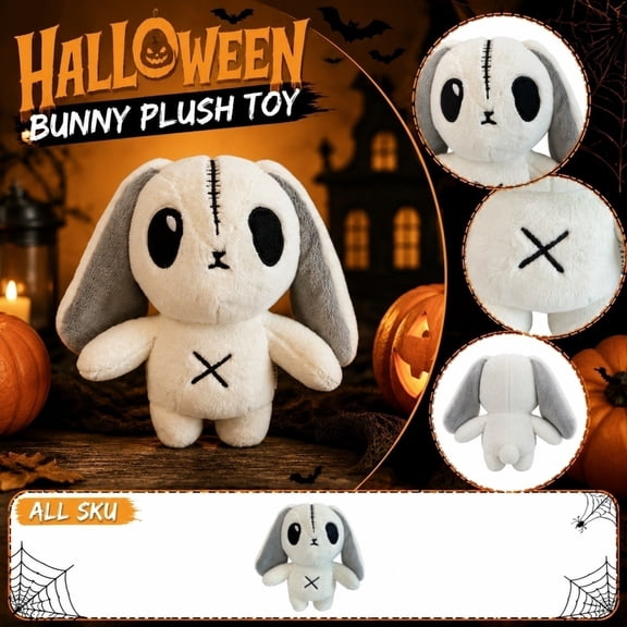 Goth Bunny Rabbit Plush Toy,Scary Rabbit Stuffed Animal,Standing Toy - Gifts for Kids and Lovers for Birthday, Christmas