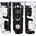 thumbnail image 1 of Goth Cat Lover Tumbler, 20oz Insulated Stainless Steel Coffee Mug with Lid and Straw, Gothic Gift for Women, 1 of 6