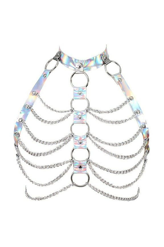 Goth Chest Bracket Bra Necklace forAur0raBra Chain Body Chain Bra for Body Ha