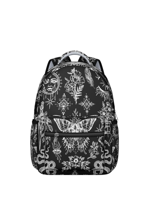 Goth Cosmic Waterproof School Backpack - Padded Straps & Spinal Support for College Students