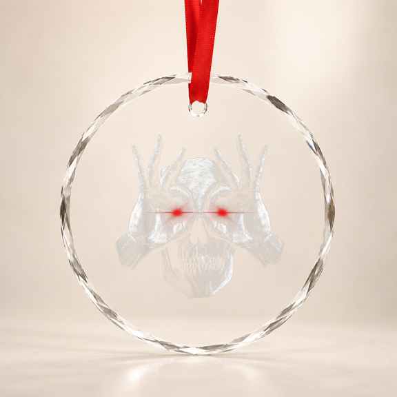Goth Dark Art Punk and Emo Aesthetics Creepy Skull Glass Ornament