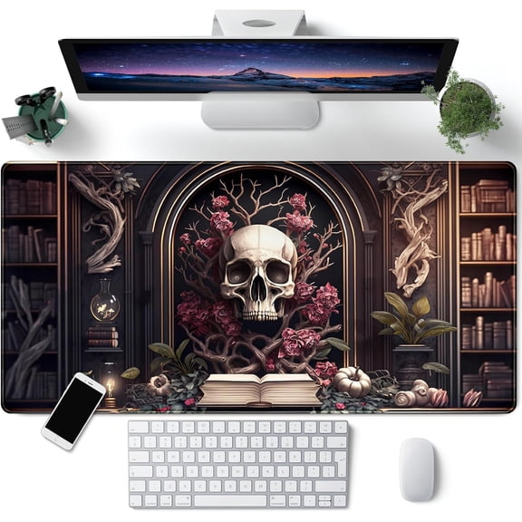 Goth Desk Mat Gothic Large Mouse Pad XXL Desk Pad Gaming Mousepad Extended Keyboard Mat 31.5 x 15.7 in Laptop Computer Keyboard Pad Mouse Mat for Office Desk Decor