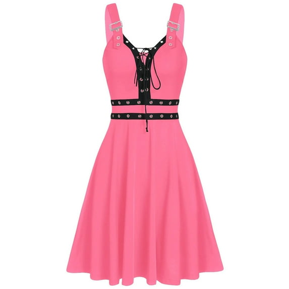 Goth Dress Women's Fashion Dresses Gothic Prom Dresses Slim Irregular Cocktail Dresses Strappy Corset Lace Dresses