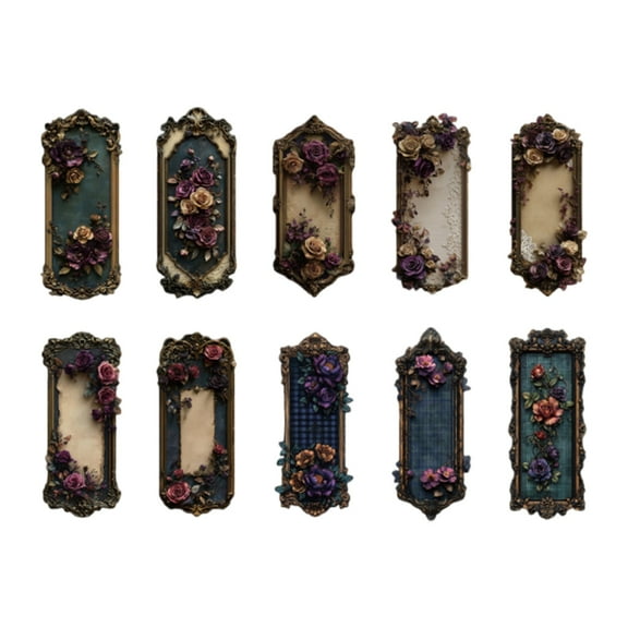 Goth Embossed Sticker Scrapbooking Sticker for Journal Notebook Water Bottle
