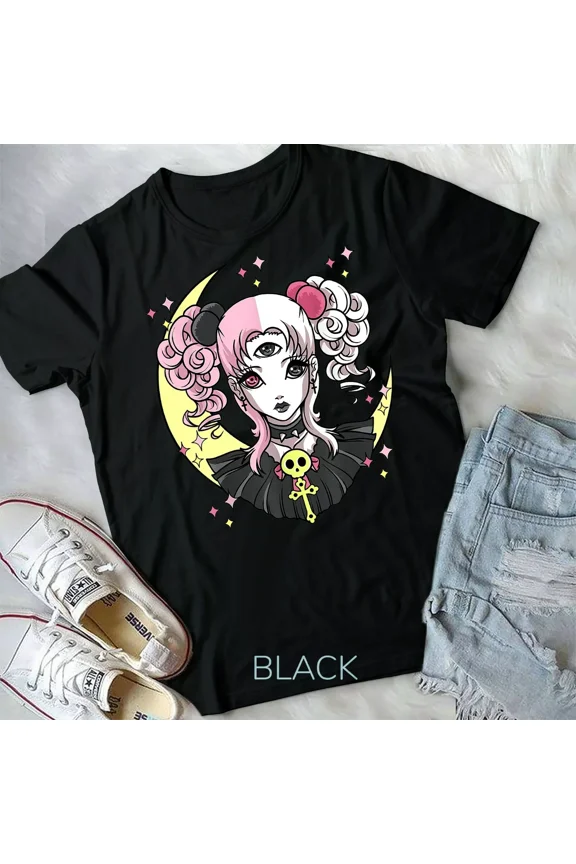 Goth, Emo, and Punk Girl Themed Graphic Design for Alternative Style New Unisex T-Shirt