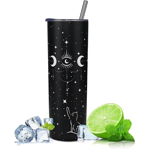 Goth Gifts Gothic Gifts Goth Gifts For Women Goth Cat Tumbler Black Cat Gifts Goth Cat Gifts For Cat Lovers Goth Tumbler With Lid And Straw Gothic Tumbler 20 Oz Goth Cup Gothic Coffee Travel Mug