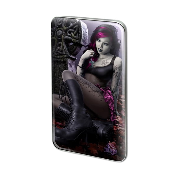 Goth Girl Dressed in Black Tattoos Metal Rectangle Lapel Hat Pin Tie Tack Pinback