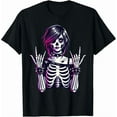 thumbnail image 1 of Goth Girl Emo Punk Skeleton Funny Grunge Aesthetic Humor Unisex T-Shirt, up to Size 5XL, 1 of 2