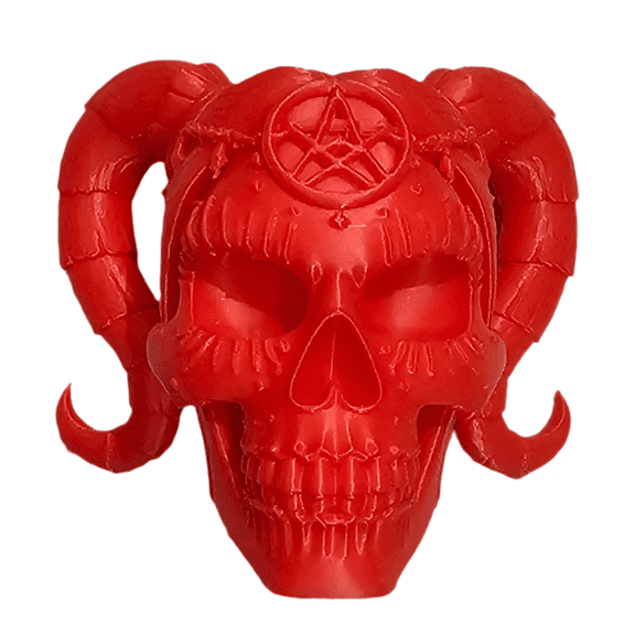 Goth Girl Skull Desk Dcor Dark Fantasy Accent Piece, Red, 1ct