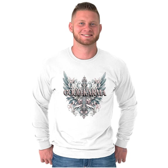 Goth Good Karma Filagree Cross Long Sleeve TShirt Men Women Brisco Brands S