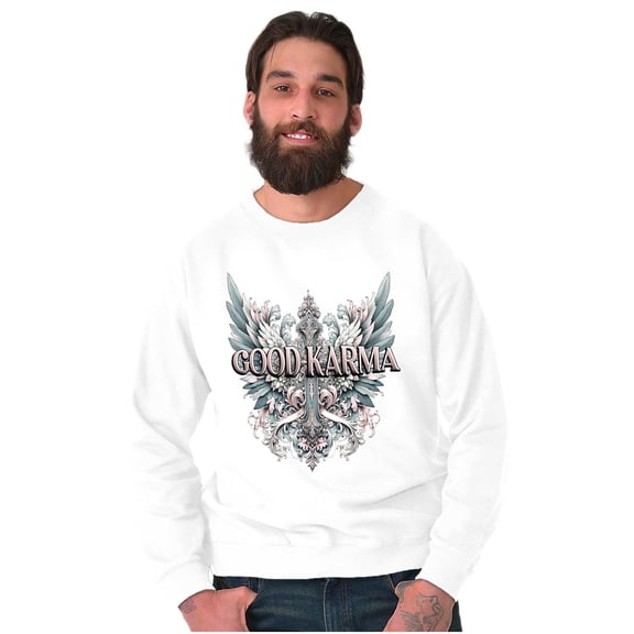 Goth Good Karma Filagree Cross Unisex Plus Fleece Graphic Sweatshirt Brisco Brands 4X