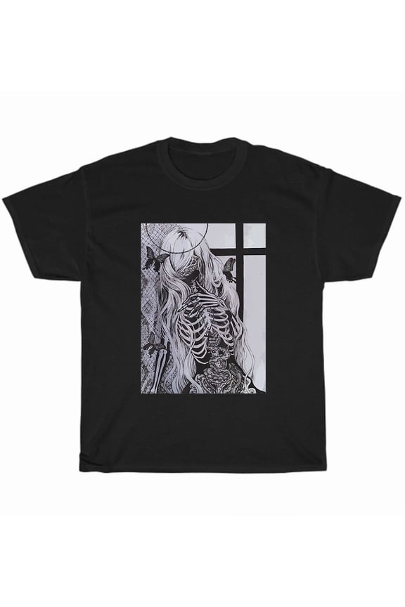 Goth Grunge Dark Art Aesthetic Alternative Style Graphic Unisex T-Shirt, up to size 5XL