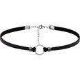 thumbnail image 1 of Goth Hippie O Ring Choker, Black Faux Leather Choker, Halloween Christmas New Year Jewelry Gift For Women, 1 of 7