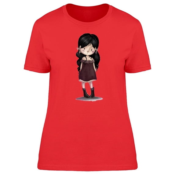 Goth Kid Dark Purple Dress T-Shirt Women -Image by Shutterstock, Female Large