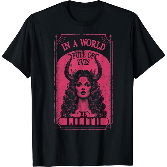 Goth Lilith Demon Queen Pagan Goddess Female Graphic T-Shirt, Size S-5XL