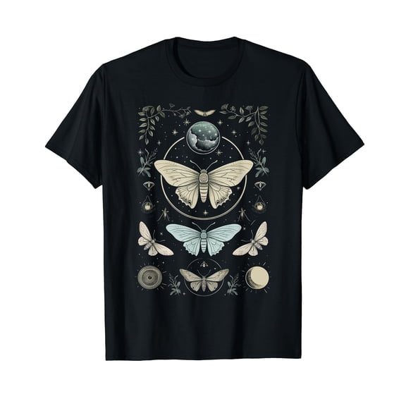 Goth Luna Moth Butterfly Wicca T-Shirt for Men Women Cotton Summer Tops Women Fashion Casual Short Sleeves