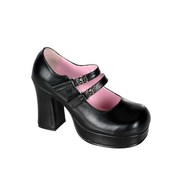 Demonia GOTHIKA-09 - 3 3/4 Goth Punk Lolita Skull Studded Double Mj Strap-Blk Vegan Leather-9