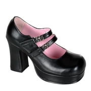 Demonia GOTHIKA-09 - 3 3/4 Goth Punk Lolita Skull Studded Double Mj Strap-Blk Vegan Leather-6