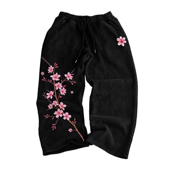 Goth Men's Baggy Sweatpants Y2K Baggy Sweatpants Streetwear Oversized Pants Mens Y2K Clothes Cool Pants Angel Wing Cross Graphic Wide Leg Drawstring Trousers
