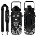 thumbnail image 1 of Goth Moon Half Gallon Water Bottle with Sleeve - Flip Top Bpa Free Water Bottle 64 OZ - with Time Marker Leakproof Water Jug - Motivational Water Bottle for Halloween Spooky Gifts for Women, 1 of 7