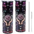 thumbnail image 1 of Goth Moon Tumbler with Lid and Straw - Moon Coffee Mug Goth Gifts, 20 oz Goth Moon Skinny Stainless Steel Tumblers with Lid and Straw,Reusable Travel Mugs Insulated for Hot and Cold Drink, 1 of 5