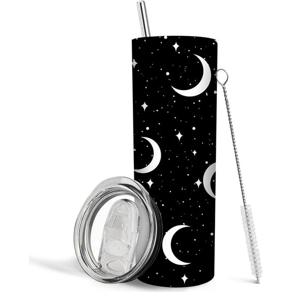 Goth Moon Tumbler with Lid and Straw, Gothic Gifts for Women, Moon Phase Gothic Decor, Moon Coffee Mug, Moon Mug, Moon/Moon Decor, Halloween Tumbler, Witchy Gifts, Witchy Stuff