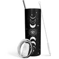 thumbnail image 1 of Goth Moon Tumbler with Lid and Straw - Moon Phase Gothic Decor - Black Vacuum Insulated Stainless Steel 20 Oz Witch Tumbler Cup- Halloween Spooky Gifts for Women -Goth, Witch Stuff -Moon Coffee Mug, 1 of 6