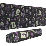 Goth Mouse Pad XL, Gothic Extended Large Gaming Mouse Pad, Black Purple Witch Mouse Pad Mousepad, Kawaii Long Big Mouse Mat, Spooky Halloween Witch Goth Desk Accessories Stuff Decor, 31.5 X 11.8 Inch