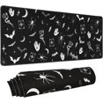 thumbnail image 1 of Goth Mouse Pad XL, Gothic Extended Large Gaming Mouse Pad, Black White Spider Bat Mouse Pad Mousepad, Long Big Mouse Mat, Spooky Halloween Witch Goth Desk Accessories Stuff Decor, 31.5 X 11.8 Inch, 1 of 6