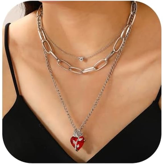 Goth Necklace For Women, Layered Choker Necklace Adjustable Stackable Black Retro Coin Pendant Necklace Jewelry Party Club Prom[o7207]