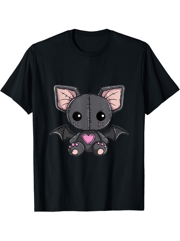 Goth Pastel Cute Creepy Kawaii Bat Voodoo Doll T-Shirt- Classic Holiday Bestsellers funny halloween shirt Unisex 100% Cotton T-Shirt Breathable Casual Everyday Wear Affordable t shirts