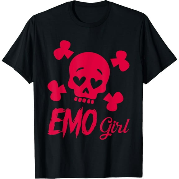 Goth Pink Skull Alt Grunge Scene Kid 2000s Punk Emo Girl T-Shirt