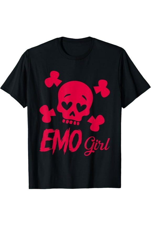 Goth Pink Skull Alt Grunge Scene Kid 2000s Punk Emo Girl T-Shirt
