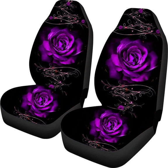 Goth Rose Front Seat Covers for Cars Set of 2 for Women Men CVool Flexible Decorative Accessories for Women Teens