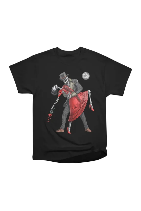 Goth Skeletons Dancing T-Shirt Tee Gift For Him Merch For Her Apparel For Friend