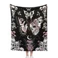 thumbnail image 1 of Goth Skull Blanket Halloween Skull Butterflies Blanket Gifts for Girls Boys Women Lightweight Gothic Skull Mushroom Print Flannel Throw Blanket for Kids 60"x50", 1 of 6