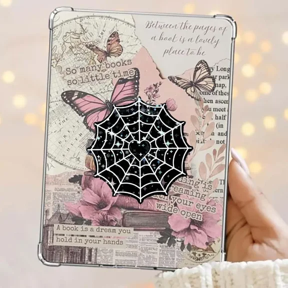 Goth Spider Web Spooky Boo Basket Goth Phone Grip, Phone Grip, accessory, Phone Holder