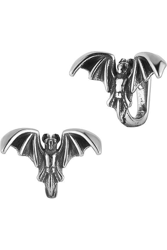 Goth Stainless Steel Fake Nose Rings for Men Bat/Rabbit Clip on Nose Jewelry for women Adjustable Non Pierced Jewelry