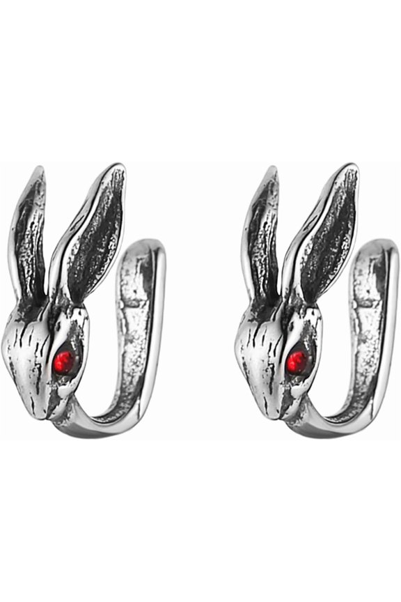 Goth Stainless Steel Fake Nose Rings for Men Bat/Rabbit Clip on Nose Jewelry for women Adjustable Non Pierced Jewelry