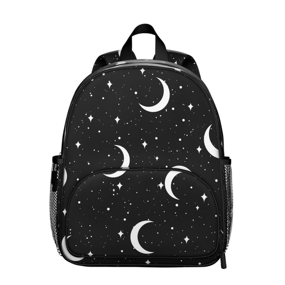 Goth Starry Night Ergonomic Backpack - Adjustable Breathable Student Bag with Side Pockets