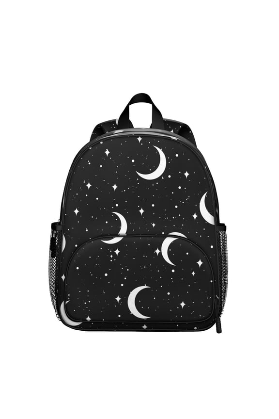 Goth Starry Night Ergonomic Backpack - Adjustable Breathable Student Bag with Side Pockets