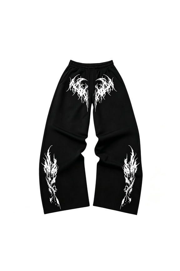 Goth Sweatpants Mens Polyester Y2k Baggy Pants Harajuku Pants Elastic Waist Relaxed Fit Street Style Fashion S-2XL