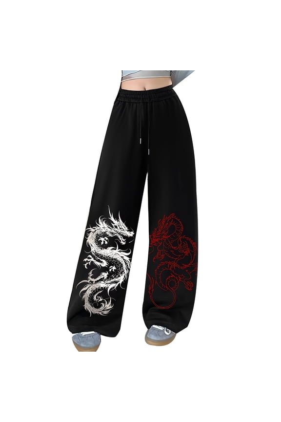 Goth Sweatpants Y2K Baggy Graphic Pants Streetwear Harajuku Alt Sweatpants Polyester Casual Sportswear For Men And Women