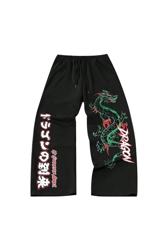 Goth Sweatpants Y2k Baggy Graphic Pants for Men Polyester Casual Streetwear Harajuku Emo Alt Trousers